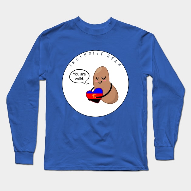 Traditional Poly Flag: Inclusive Bean Long Sleeve T-Shirt by Bri the Bearded Spoonie Babe